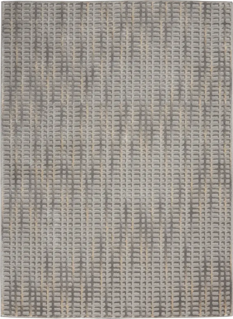 5' X 7' Beige And Gray Abstract Indoor Outdoor Area Rug