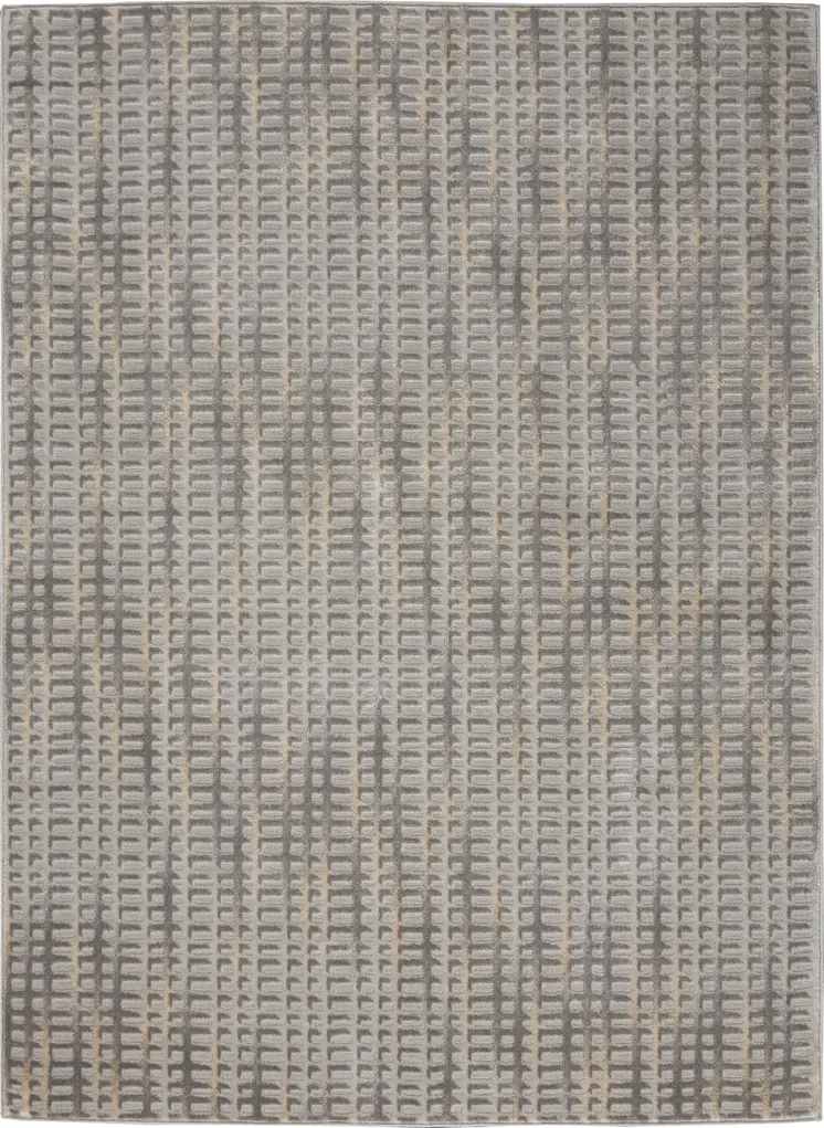 5' X 7' Beige And Gray Abstract Indoor Outdoor Area Rug