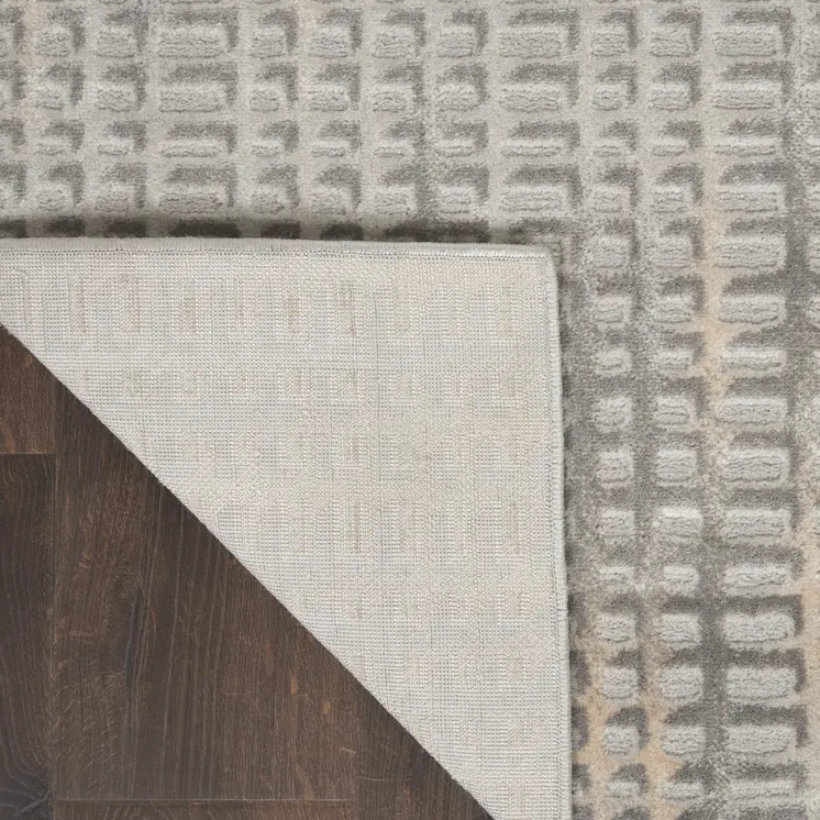 5' X 7' Beige And Gray Abstract Indoor Outdoor Area Rug