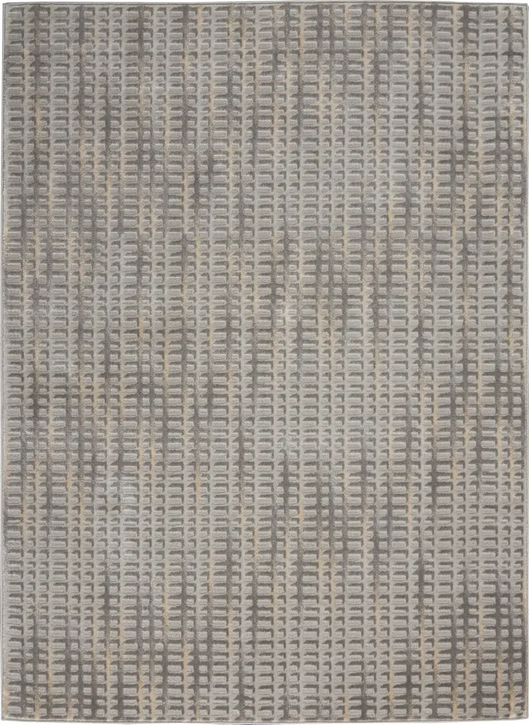 5' X 7' Beige And Gray Abstract Indoor Outdoor Area Rug