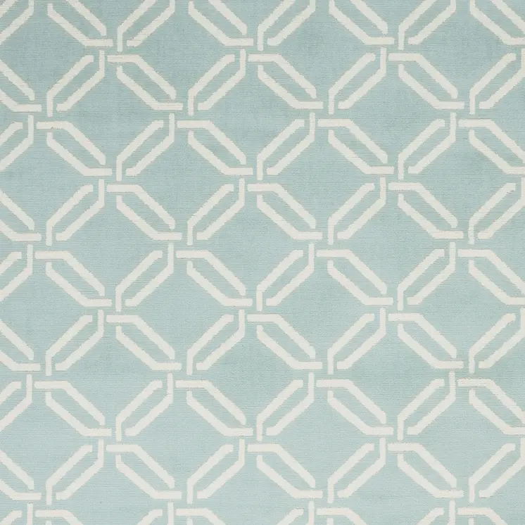6' X 9' Beige and Green Trellis Non Skid Area Rug