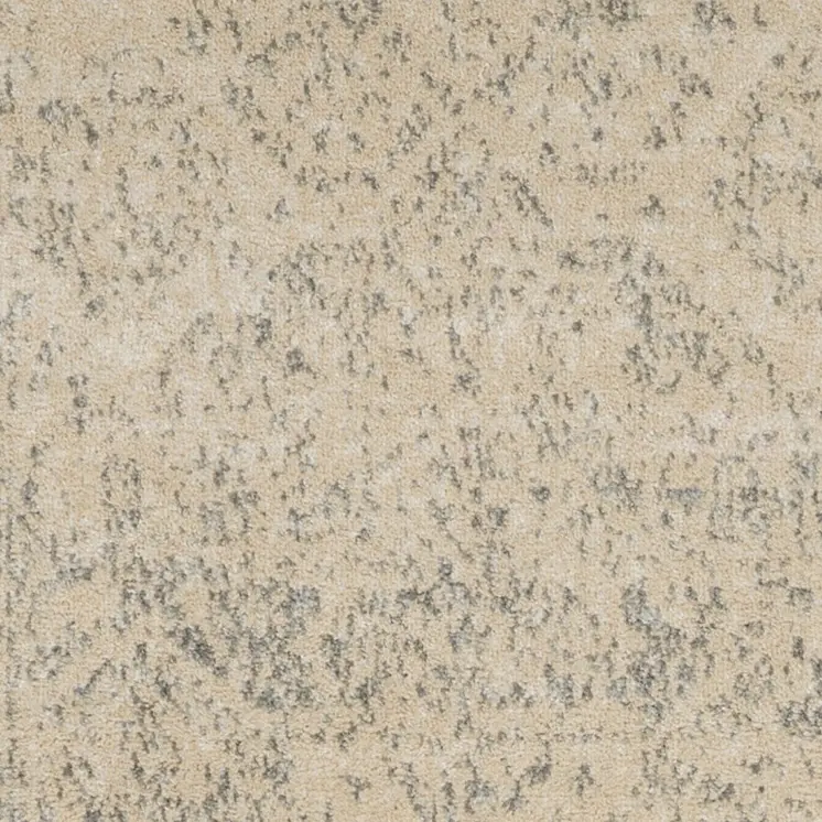 7' Beige And Gray Geometric Distressed Runner Rug