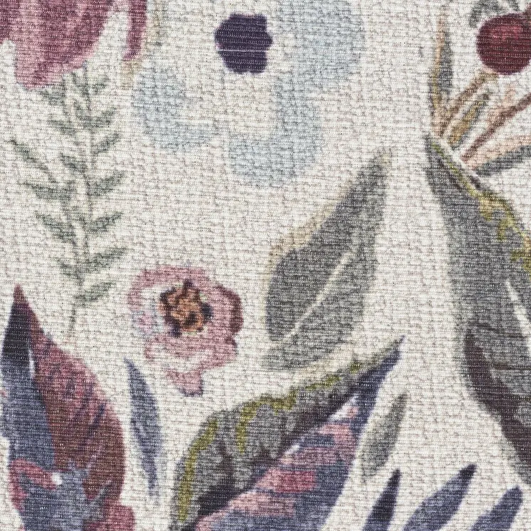 8' X 10' Ivory and Red Floral Distressed Non Skid Area Rug