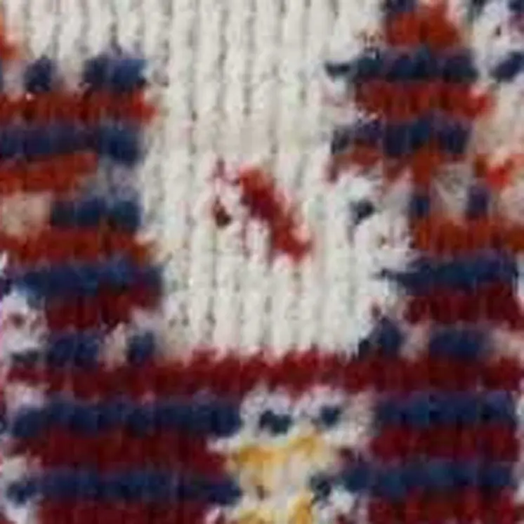 8' X 10' Blue Red And Orange Floral Distressed Non Skid Area Rug