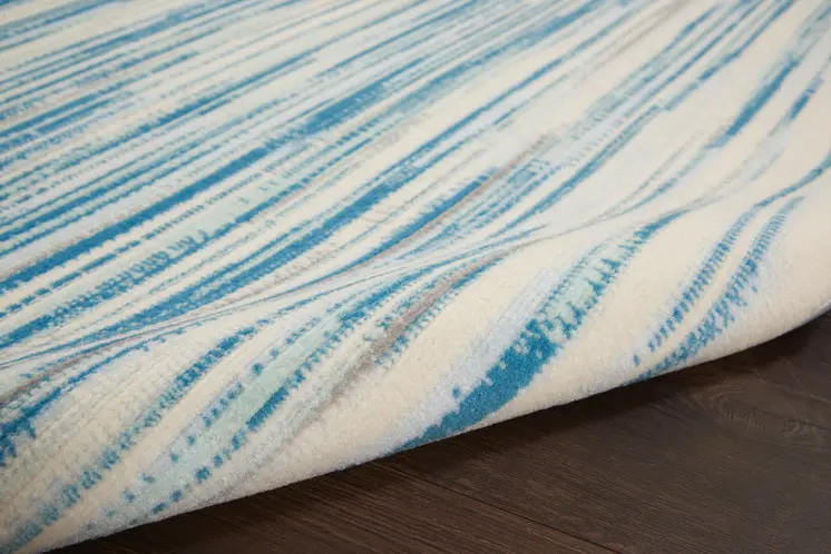 6' X 9' Ivory Blue and Gray Abstract Non Skid Area Rug