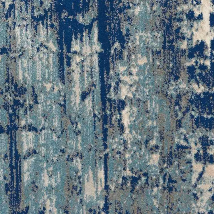5' X 7' Ivory Blue and Slate Gray Abstract Non Skid Area Rug