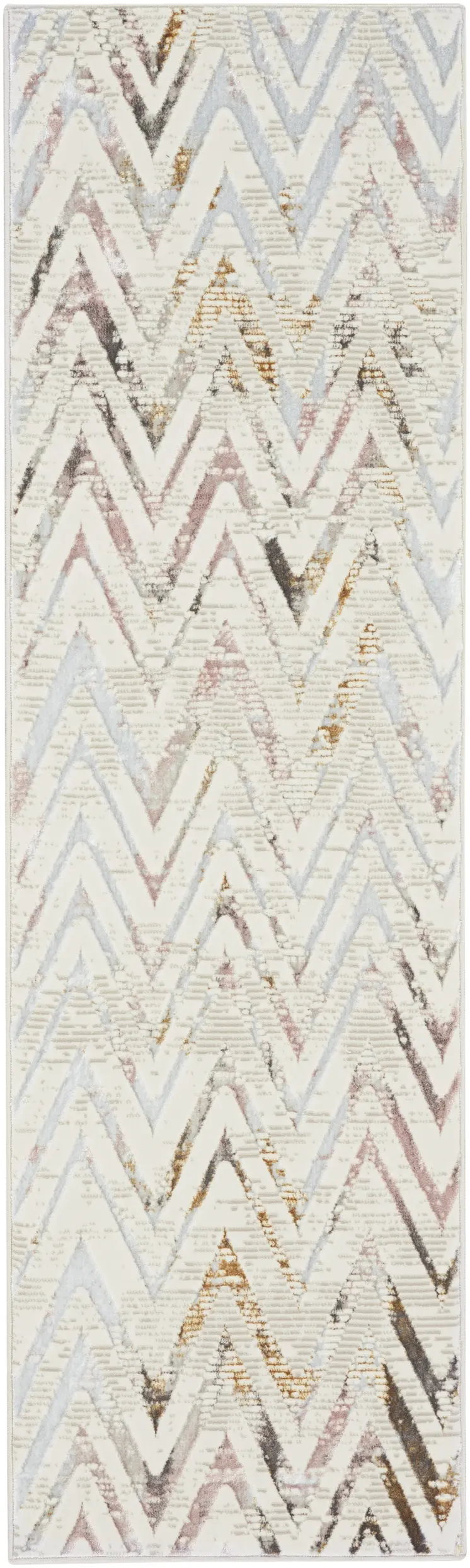 5' Teal and Ivory Abstract Non Skid Round Rug