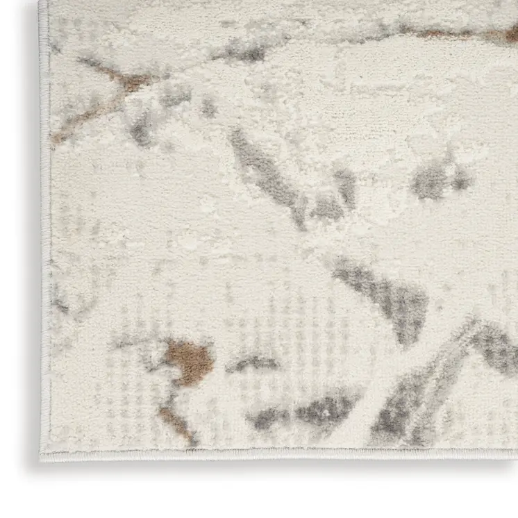 8' X 10' Ivory Black and Gray Abstract Non Skid Area Rug
