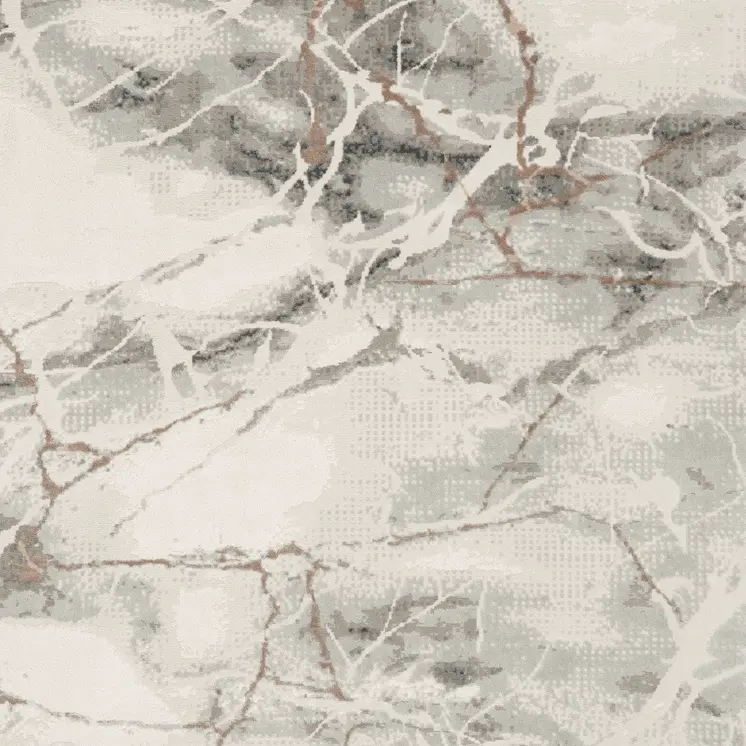 8' X 10' Ivory Black and Gray Abstract Non Skid Area Rug