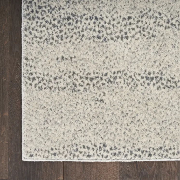 8' Beige And Gray Abstract Runner Rug