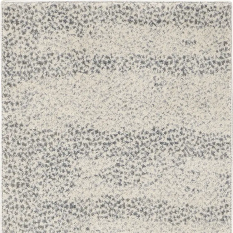 8' Beige And Gray Abstract Runner Rug
