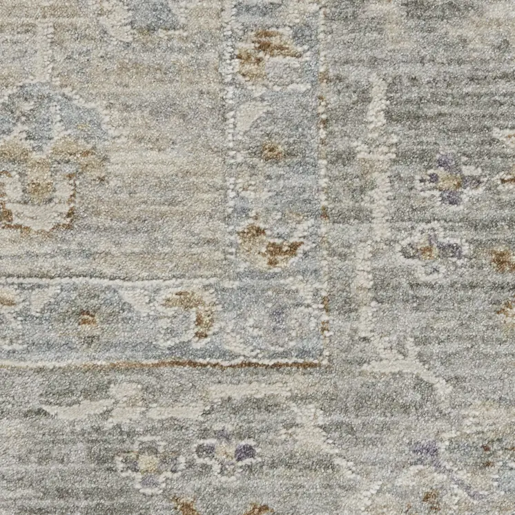4' X 6' Gray and Dark Gray Floral Power Loom Area Rug