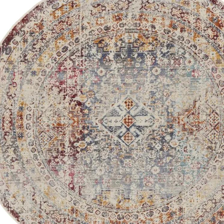 8' X 10' Gray and Red Abstract Non Skid Area Rug