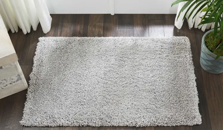3' X 4' Gray Shag Distressed Area Rug
