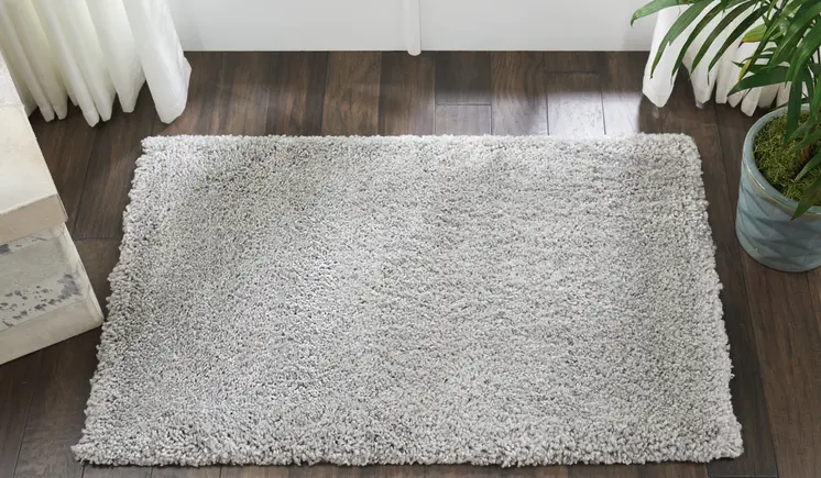 3' X 4' Gray Shag Distressed Area Rug