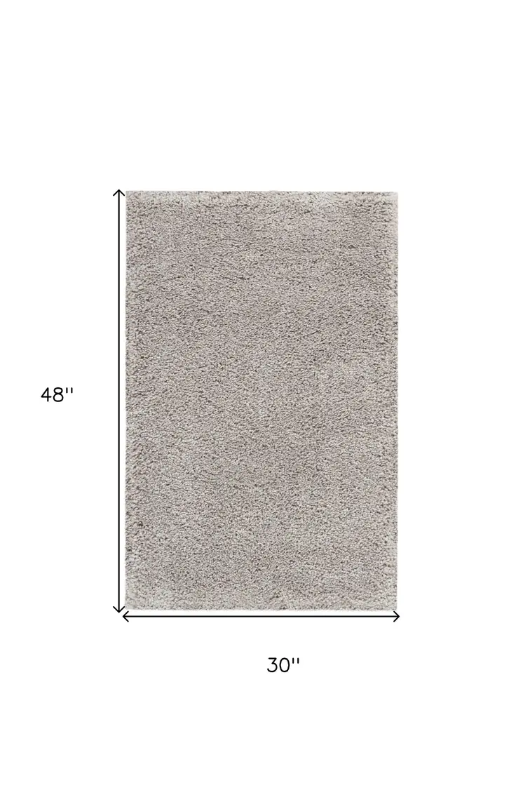 3' X 4' Gray Shag Distressed Area Rug