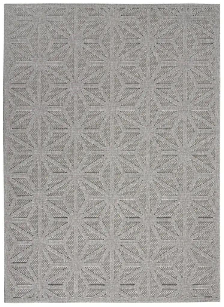 6' X 9' Light Gray And Gray Geometric Indoor Outdoor Area Rug