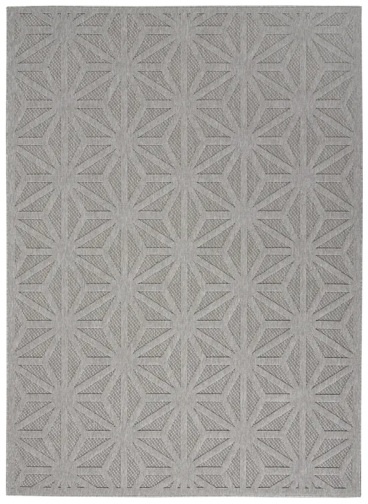 6' X 9' Light Gray And Gray Geometric Indoor Outdoor Area Rug