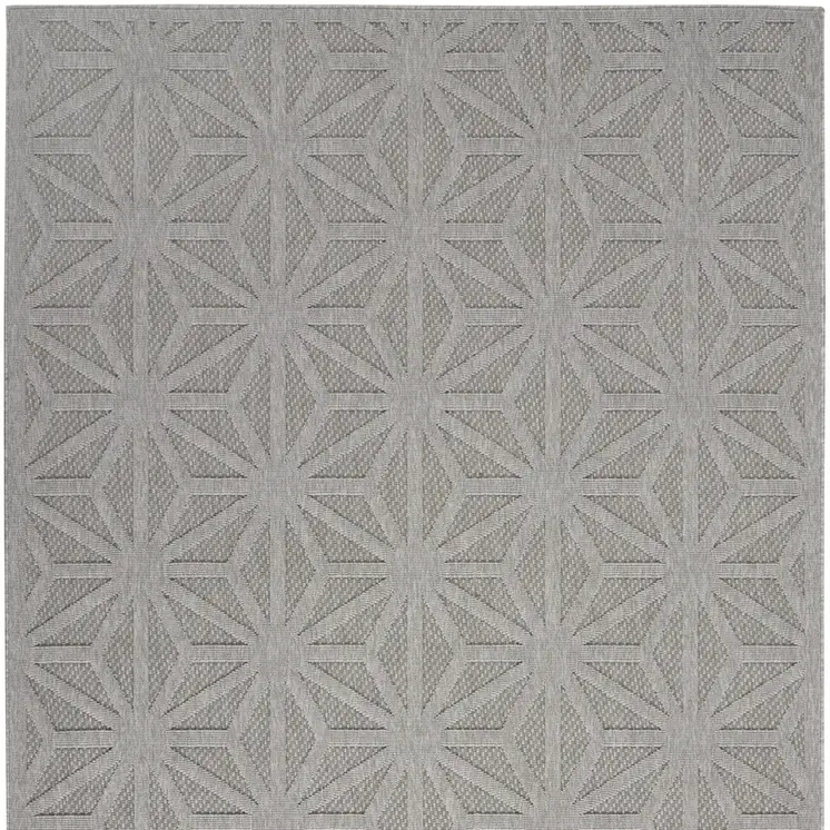 6' X 9' Light Gray And Gray Geometric Indoor Outdoor Area Rug
