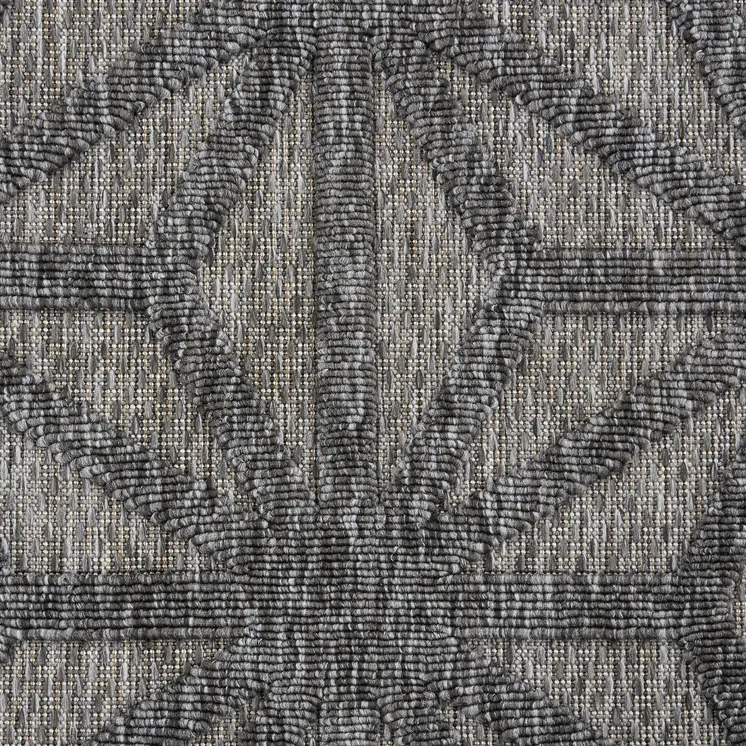 6' X 9' Dark Gray And Light Gray Geometric Indoor Outdoor Area Rug