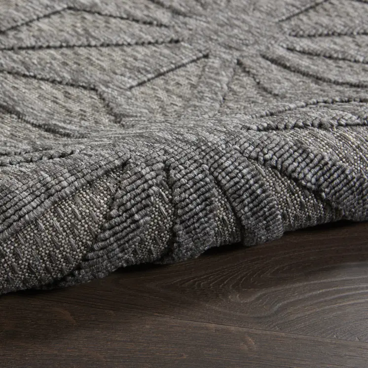6' X 9' Dark Gray And Light Gray Geometric Indoor Outdoor Area Rug
