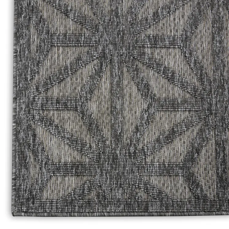6' X 9' Dark Gray And Light Gray Geometric Indoor Outdoor Area Rug