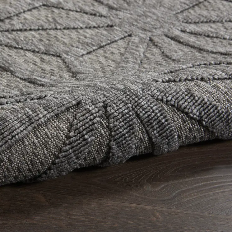 6' X 9' Dark Gray And Light Gray Geometric Indoor Outdoor Area Rug