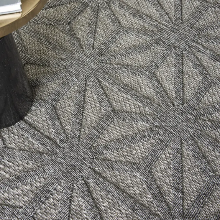 6' X 9' Dark Gray And Light Gray Geometric Indoor Outdoor Area Rug