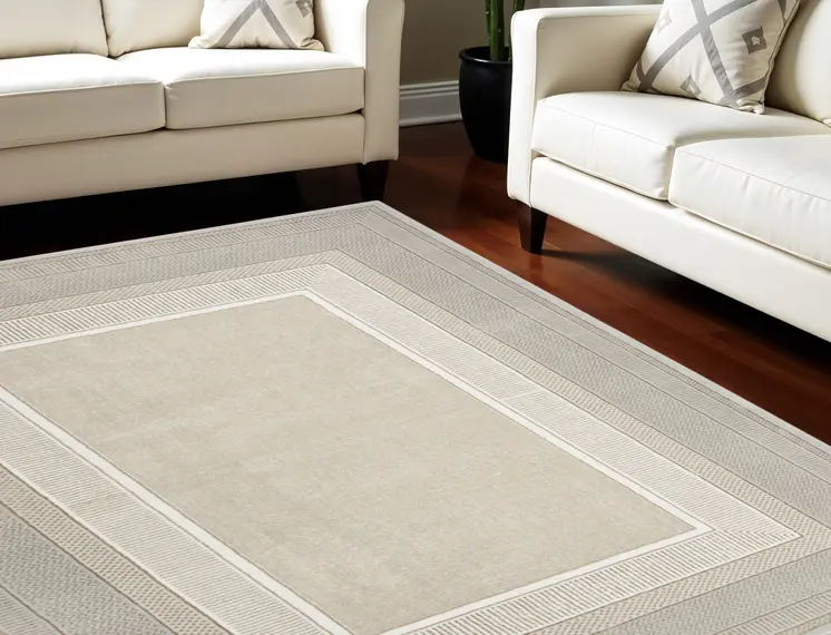 8' X 10' Ivory and Gray Geometric Non Skid Area Rug