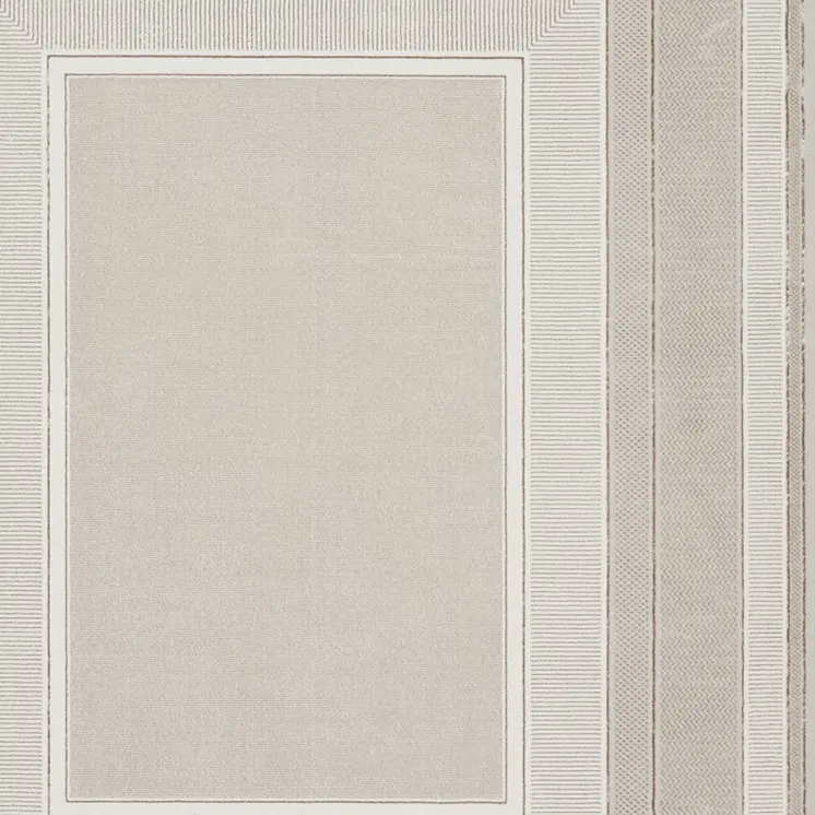 8' X 10' Ivory and Gray Geometric Non Skid Area Rug