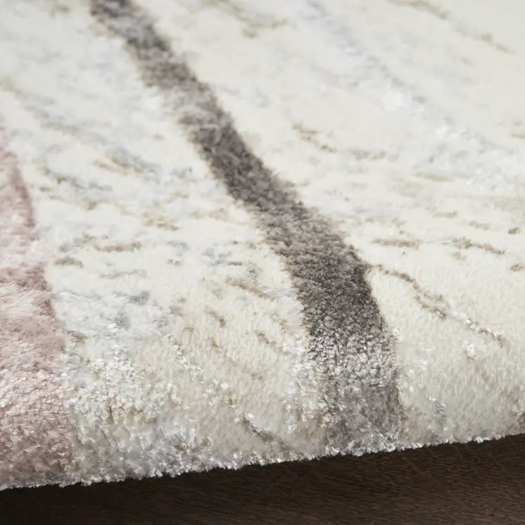 8' X 10' Ivory Brown and Gray Abstract Non Skid Area Rug