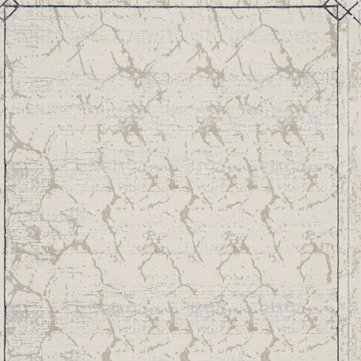 8' X 10' Ivory Black and Gray Geometric Non Skid Area Rug