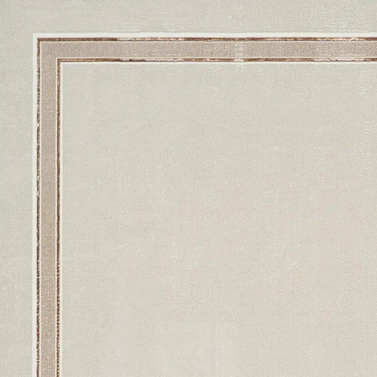 8' X 10' Ivory and Brown Geometric Non Skid Area Rug