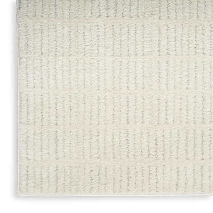 5' X 7' Ivory and Gray Abstract Area Rug