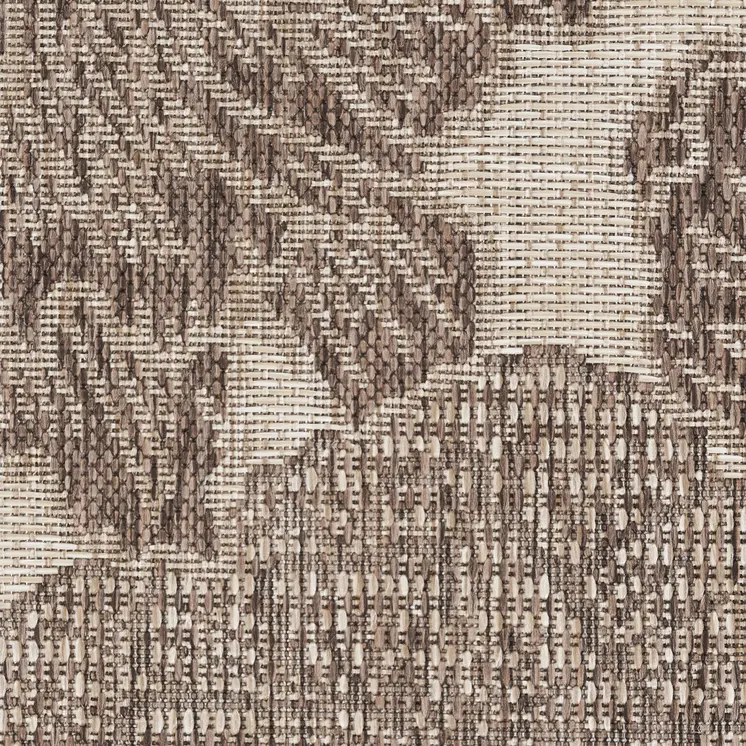 8' X 10' Ivory Gray and Brown Abstract Non Skid Area Rug