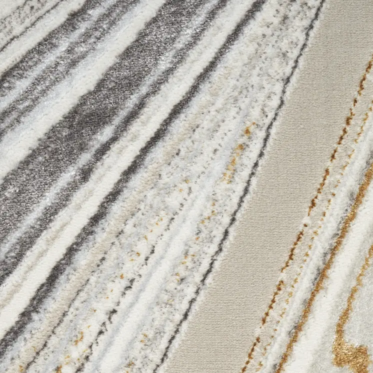 8' X 10' Ivory Gray and Brown Abstract Non Skid Area Rug