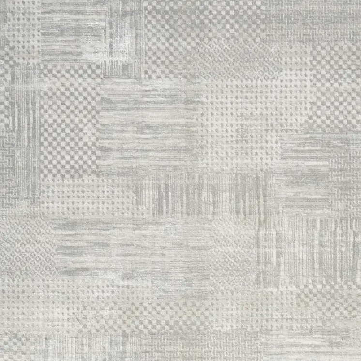8' X 10' Silver and Gray Abstract Non Skid Area Rug