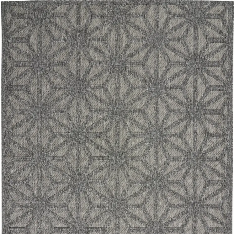 5' X 7' Dark Gray And Light Gray Geometric Indoor Outdoor Area Rug