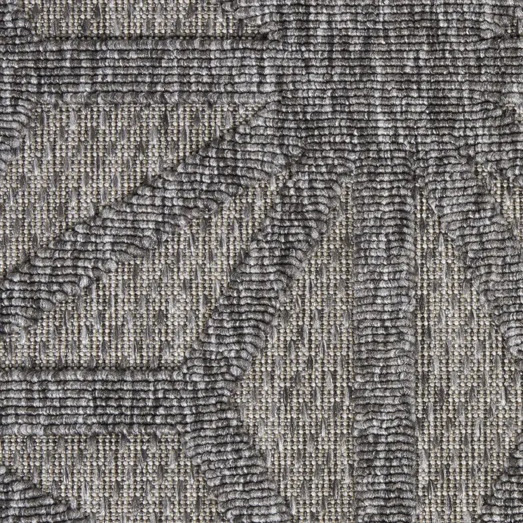 5' X 7' Dark Gray And Light Gray Geometric Indoor Outdoor Area Rug