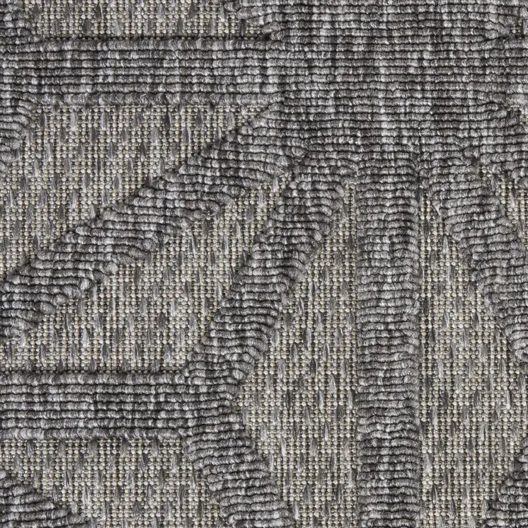 5' X 7' Dark Gray And Light Gray Geometric Indoor Outdoor Area Rug