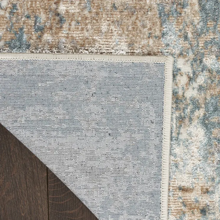 8' X 10' Taupe and Ivory Abstract Distressed Non Skid Area Rug
