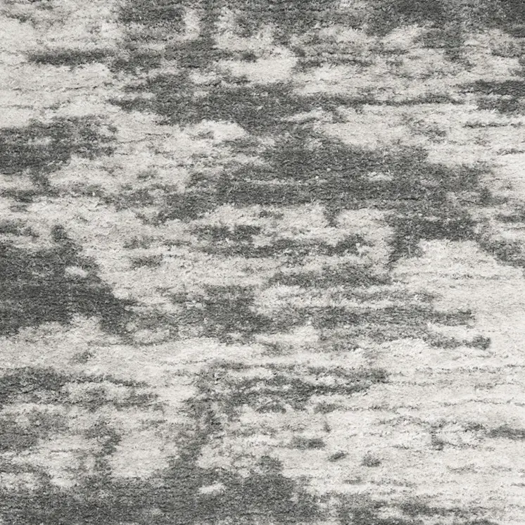 4' X 6' Charcoal and Ivory Abstract Shag Area Rug