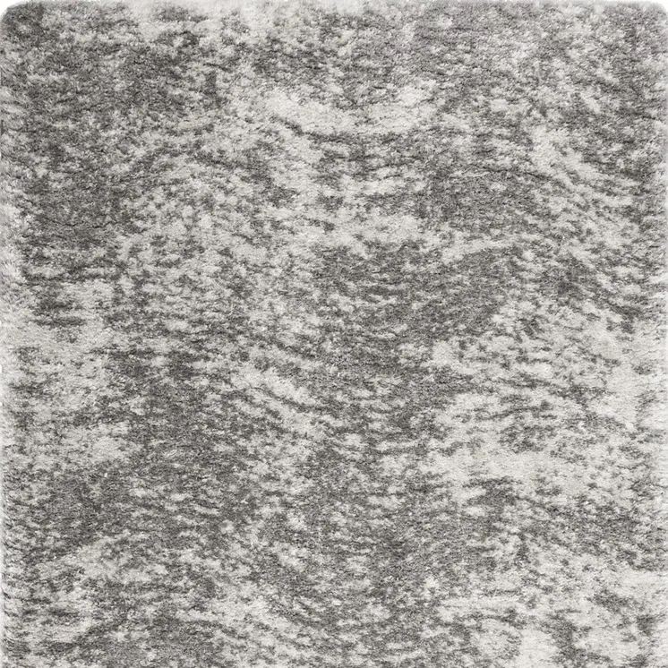 4' X 6' Charcoal and Ivory Abstract Shag Area Rug