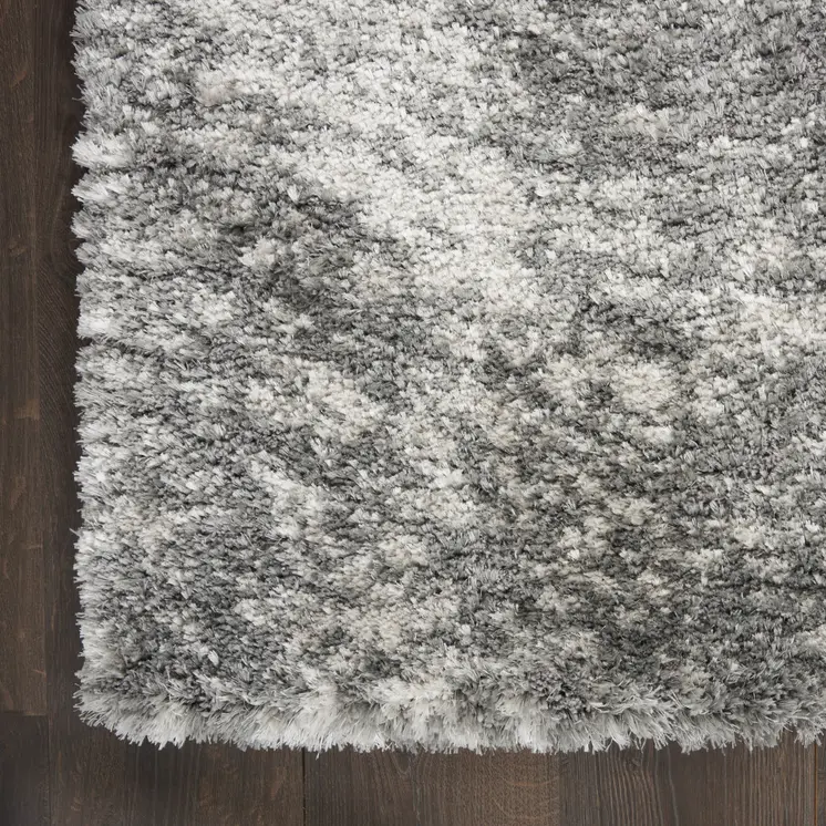 4' X 6' Charcoal and Ivory Abstract Shag Area Rug