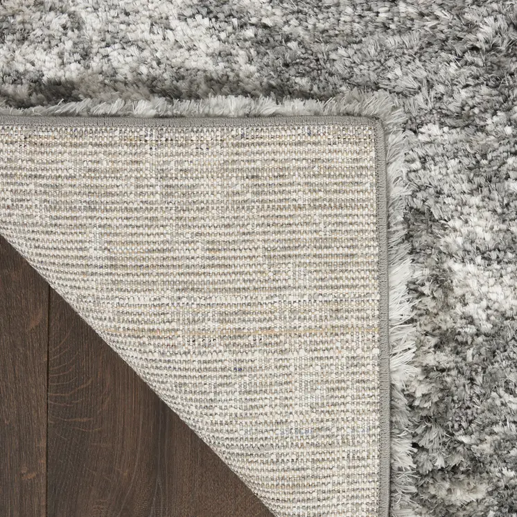 4' X 6' Charcoal and Ivory Abstract Shag Area Rug