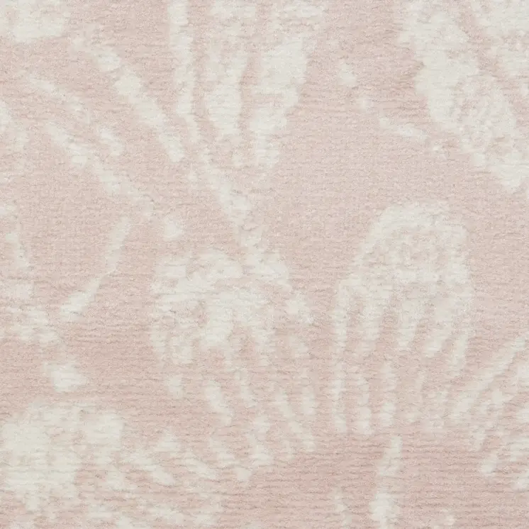 7' X 10' Ivory and Blue Damask Distressed Non Skid Area Rug
