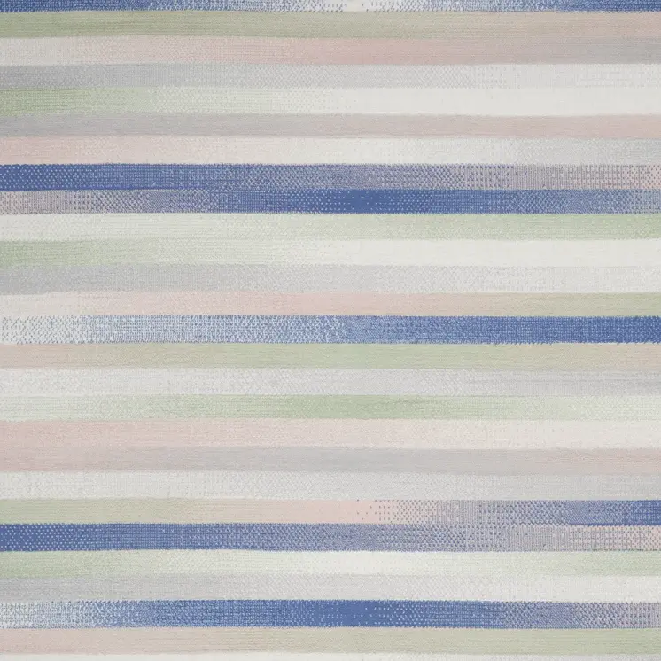 7' X 10' Ivory Tan and Blue Abstract Distressed Non Skid Area Rug