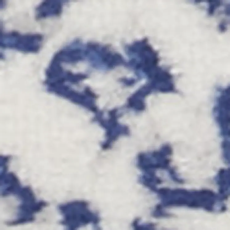8' Ivory and Navy Blue Geometric Distressed Non Skid Runner Rug