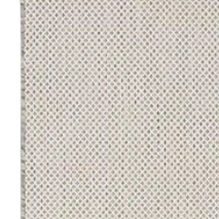 20' Ivory And Silver Geometric Indoor Outdoor Runner Rug