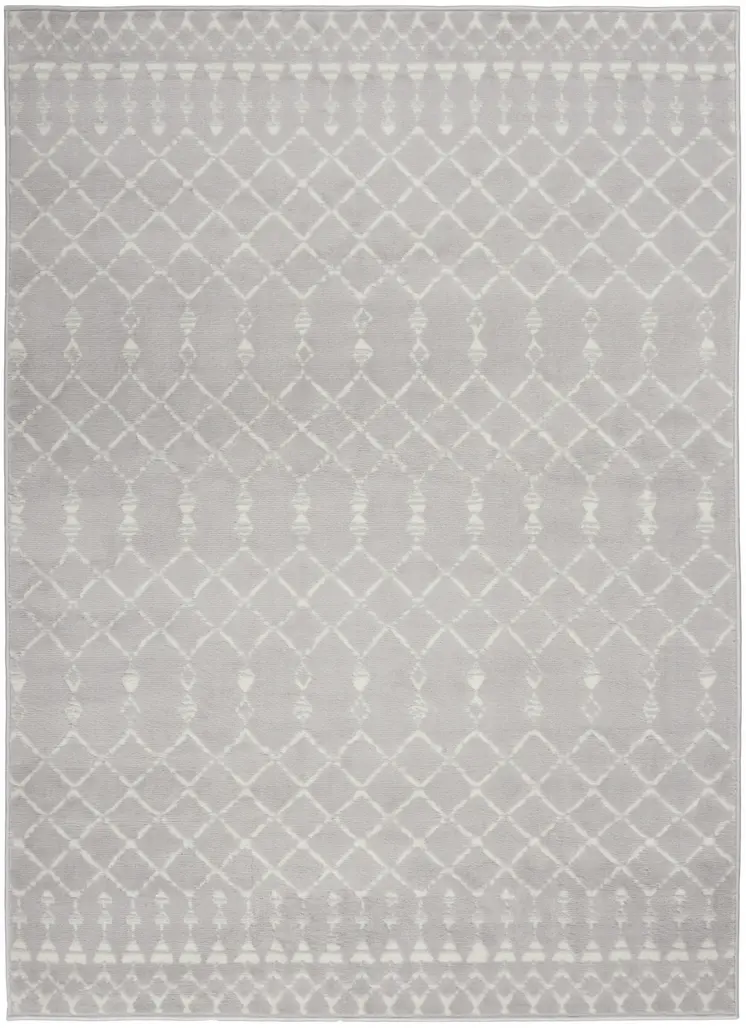6' X 9' Gray and Ivory Moroccan Distressed Non Skid Area Rug